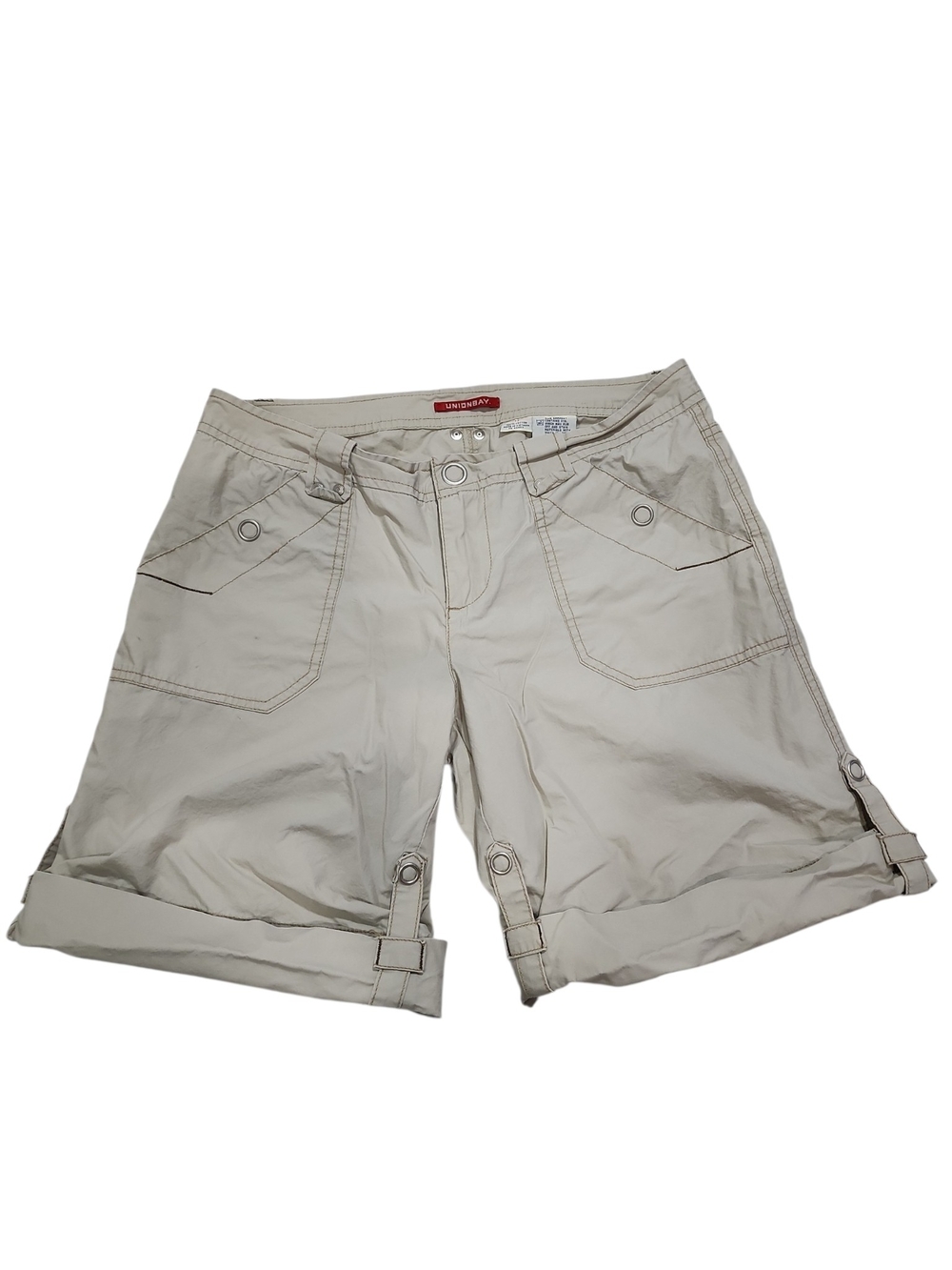 Unionbay Cargo Bermuda Shorts Women's 11 Tan Khaki Gorpcore Utility Y2K Safari